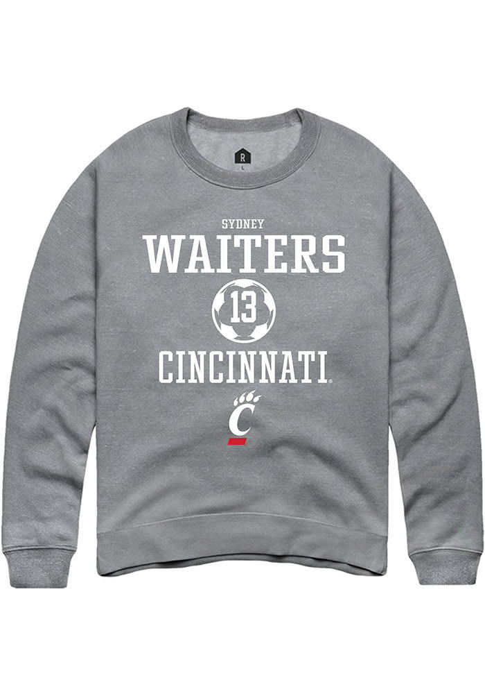 Sydney Waiters Rally Cincinnati Bearcats Mens Grey NIL Sport Icon Long Sleeve Crew Sweatshirt