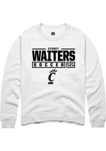 Sydney Waiters Rally Mens White Cincinnati Bearcats NIL Stacked Box Crew Sweatshirt