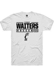 Sydney Waiters White Cincinnati Bearcats NIL Stacked Box Short Sleeve T Shirt