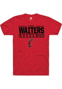 Sydney Waiters Red Cincinnati Bearcats NIL Stacked Box Short Sleeve T Shirt