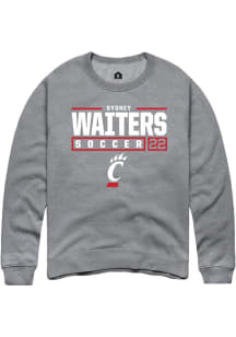 Sydney Waiters Rally Mens Graphite Cincinnati Bearcats NIL Stacked Box Crew Sweatshirt