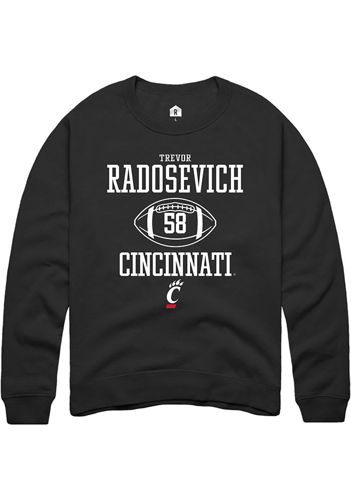 Trevor Radosevich Rally Cincinnati Bearcats Mens Black NIL Sport Icon Long Sleeve Crew Sweatshirt