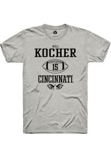 Will Kocher  Cincinnati Bearcats Ash Rally NIL Sport Icon Short Sleeve T Shirt