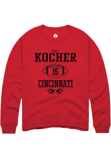 Will Kocher  Rally Cincinnati Bearcats Mens Red NIL Sport Icon Long Sleeve Crew Sweatshirt