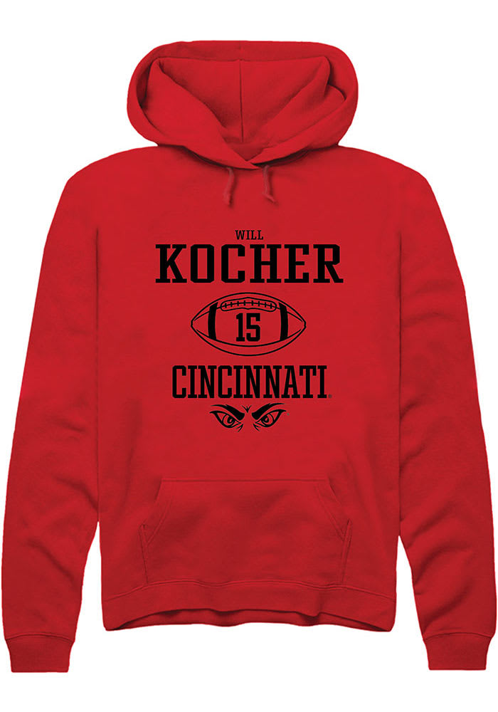 Will Kocher Rally Cincinnati Bearcats Mens Red NIL Sport Icon Long Sleeve Hoodie