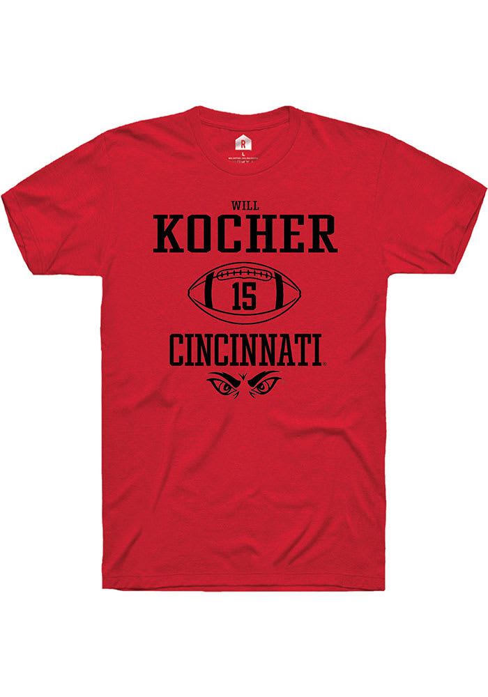 Will Kocher Cincinnati Bearcats Red Rally NIL Sport Icon Short Sleeve T Shirt