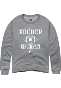 Will Kocher  Rally Cincinnati Bearcats Mens Graphite NIL Sport Icon Long Sleeve Crew Sweatshirt