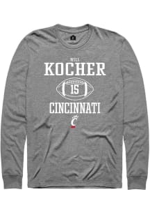 Will Kocher  Cincinnati Bearcats Graphite Rally NIL Sport Icon Long Sleeve T Shirt