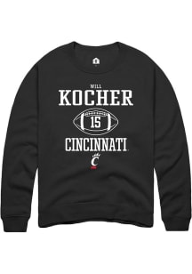 Will Kocher  Rally Cincinnati Bearcats Mens Black NIL Sport Icon Long Sleeve Crew Sweatshirt