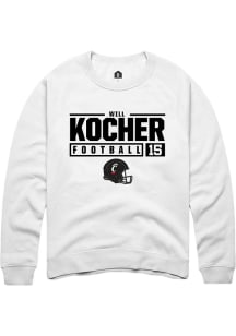 Will Kocher  Rally Cincinnati Bearcats Mens White NIL Stacked Box Long Sleeve Crew Sweatshirt