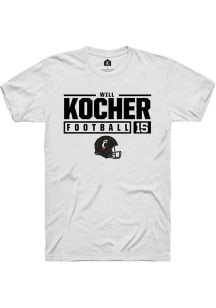 Will Kocher  Cincinnati Bearcats White Rally NIL Stacked Box Short Sleeve T Shirt