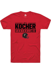 Will Kocher  Cincinnati Bearcats Red Rally NIL Stacked Box Short Sleeve T Shirt