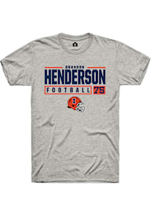Brandon Henderson  Illinois Fighting Illini Ash Rally NIL Stacked Box Short Sleeve T Shirt