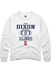 Collin Dixon Rally Mens White Illinois Fighting Illini NIL Sport Icon Crew Sweatshirt