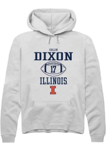 Collin Dixon Rally Mens White Illinois Fighting Illini NIL Sport Icon Hooded Sweatshirt