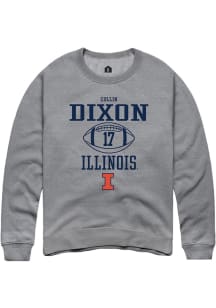 Collin Dixon Rally Mens Graphite Illinois Fighting Illini NIL Sport Icon Crew Sweatshirt