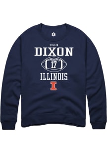 Collin Dixon Rally Mens Navy Blue Illinois Fighting Illini NIL Sport Icon Crew Sweatshirt