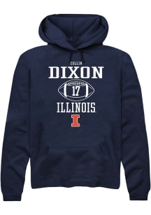 Collin Dixon Rally Mens Navy Blue Illinois Fighting Illini NIL Sport Icon Hooded Sweatshirt