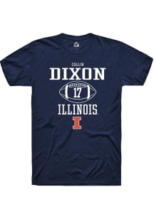 Collin Dixon Navy Blue Illinois Fighting Illini NIL Sport Icon Short Sleeve T Shirt