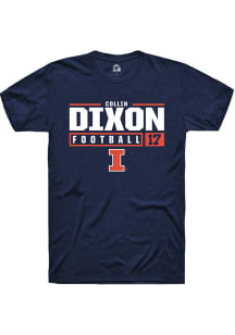 Collin Dixon Navy Blue Illinois Fighting Illini NIL Stacked Box Short Sleeve T Shirt