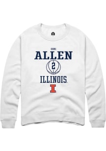 Cori Allen Rally Mens White Illinois Fighting Illini NIL Sport Icon Crew Sweatshirt