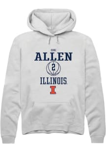 Cori Allen Rally Mens White Illinois Fighting Illini NIL Sport Icon Hooded Sweatshirt