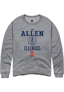 Cori Allen Rally Mens Graphite Illinois Fighting Illini NIL Sport Icon Crew Sweatshirt