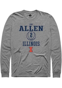 Cori Allen Rally Mens Graphite Illinois Fighting Illini NIL Sport Icon Tee