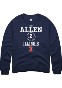 Cori Allen Rally Mens Navy Blue Illinois Fighting Illini NIL Sport Icon Crew Sweatshirt