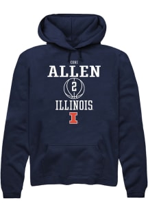 Cori Allen Rally Mens Navy Blue Illinois Fighting Illini NIL Sport Icon Hooded Sweatshirt