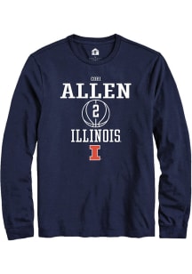 Cori Allen Rally Mens Navy Blue Illinois Fighting Illini NIL Sport Icon Tee