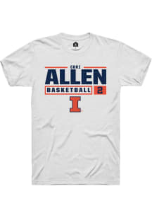 Cori Allen White Illinois Fighting Illini NIL Stacked Box Short Sleeve T Shirt