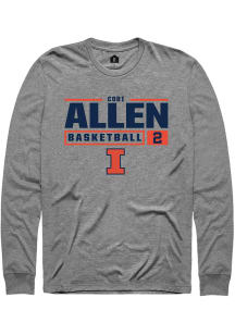 Cori Allen Rally Mens Graphite Illinois Fighting Illini NIL Stacked Box Tee