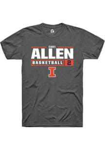 Cori Allen Dark Grey Illinois Fighting Illini NIL Stacked Box Short Sleeve T Shirt