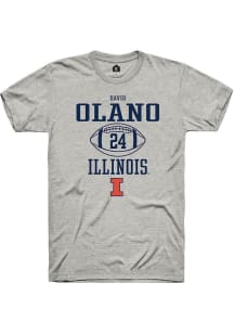 David Olano Ash Illinois Fighting Illini NIL Sport Icon Short Sleeve T Shirt