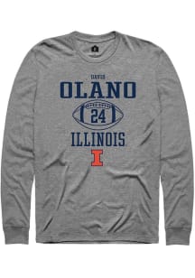 David Olano Rally Mens Graphite Illinois Fighting Illini NIL Sport Icon Tee