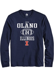 David Olano Rally Mens Navy Blue Illinois Fighting Illini NIL Sport Icon Tee