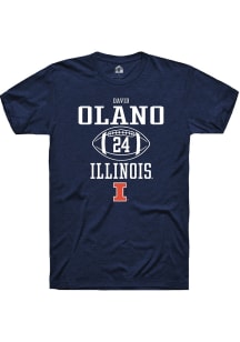 David Olano Navy Blue Illinois Fighting Illini NIL Sport Icon Short Sleeve T Shirt