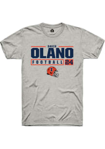 David Olano Ash Illinois Fighting Illini NIL Stacked Box Short Sleeve T Shirt