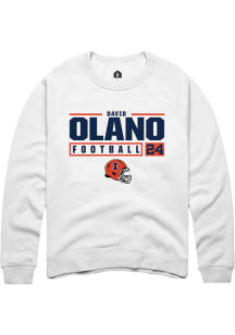 David Olano Rally Mens White Illinois Fighting Illini NIL Stacked Box Crew Sweatshirt