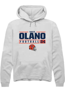 David Olano Rally Mens White Illinois Fighting Illini NIL Stacked Box Hooded Sweatshirt