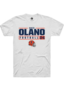 David Olano White Illinois Fighting Illini NIL Stacked Box Short Sleeve T Shirt