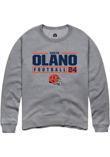 David Olano Rally Mens Graphite Illinois Fighting Illini NIL Stacked Box Crew Sweatshirt