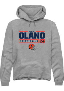 David Olano Rally Mens Graphite Illinois Fighting Illini NIL Stacked Box Hooded Sweatshirt