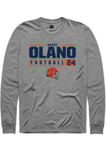 David Olano Rally Mens Graphite Illinois Fighting Illini NIL Stacked Box Tee