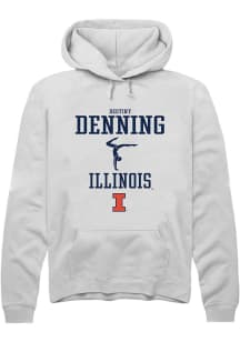 Destiny Denning Rally Mens White Illinois Fighting Illini NIL Sport Icon Hooded Sweatshirt