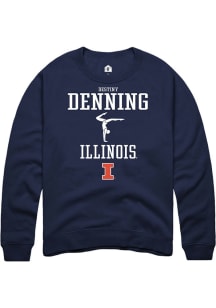 Destiny Denning Rally Mens Navy Blue Illinois Fighting Illini NIL Sport Icon Crew Sweatshirt