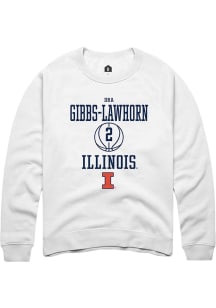 Dravyn Gibbs-Lawhorn Rally Mens White Illinois Fighting Illini NIL Sport Icon Crew Sweatshirt