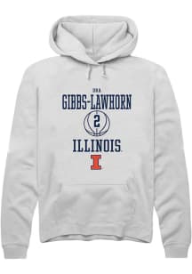 Dravyn Gibbs-Lawhorn Rally Mens White Illinois Fighting Illini NIL Sport Icon Hooded Sweatshirt