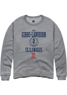 Dravyn Gibbs-Lawhorn Rally Mens Graphite Illinois Fighting Illini NIL Sport Icon Crew Sweatshirt